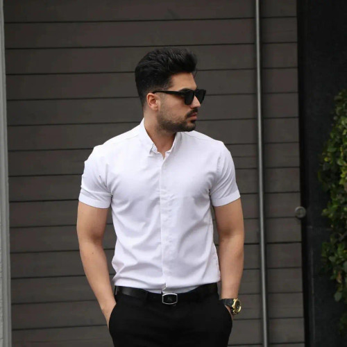 پیراهن تک رنگ مردانه آستین کوتاه(ارجینال)