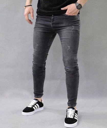 شلوار جین مردانه فول کش اسلیم فیت رنگ ذغالی اورجینال