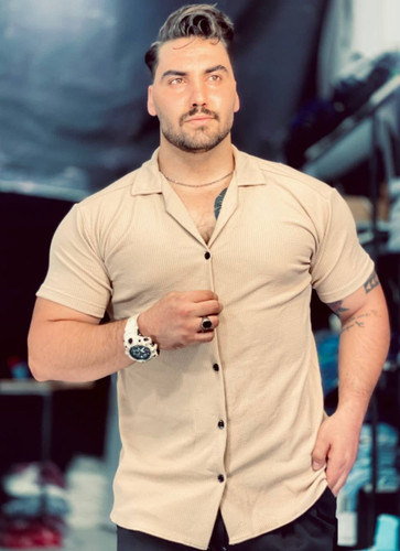 پیراهن مراکشی بیسکوییتی برند مچینست آستین کوتاه مردانه جنس کبریتی درجه یک رنگبندی متنوع