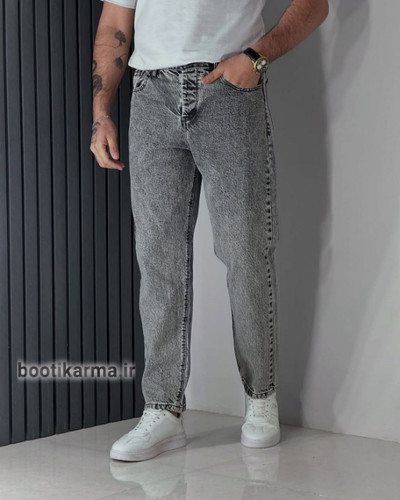 شلوار مام فیت پشت کمرکش مردانه رنگ خاکستری اورجینال ترک