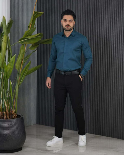 پیراهن آستین بلند تک رنگ مردانه ارجینال